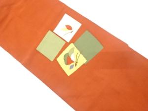 色紙に蝶模様織り出し　名古屋帯